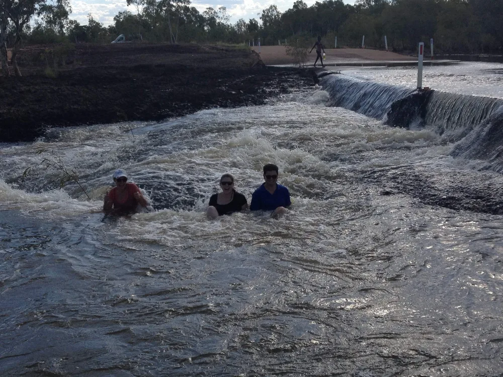 Todd and friends swimming in the Nicholson River near Doomadgee