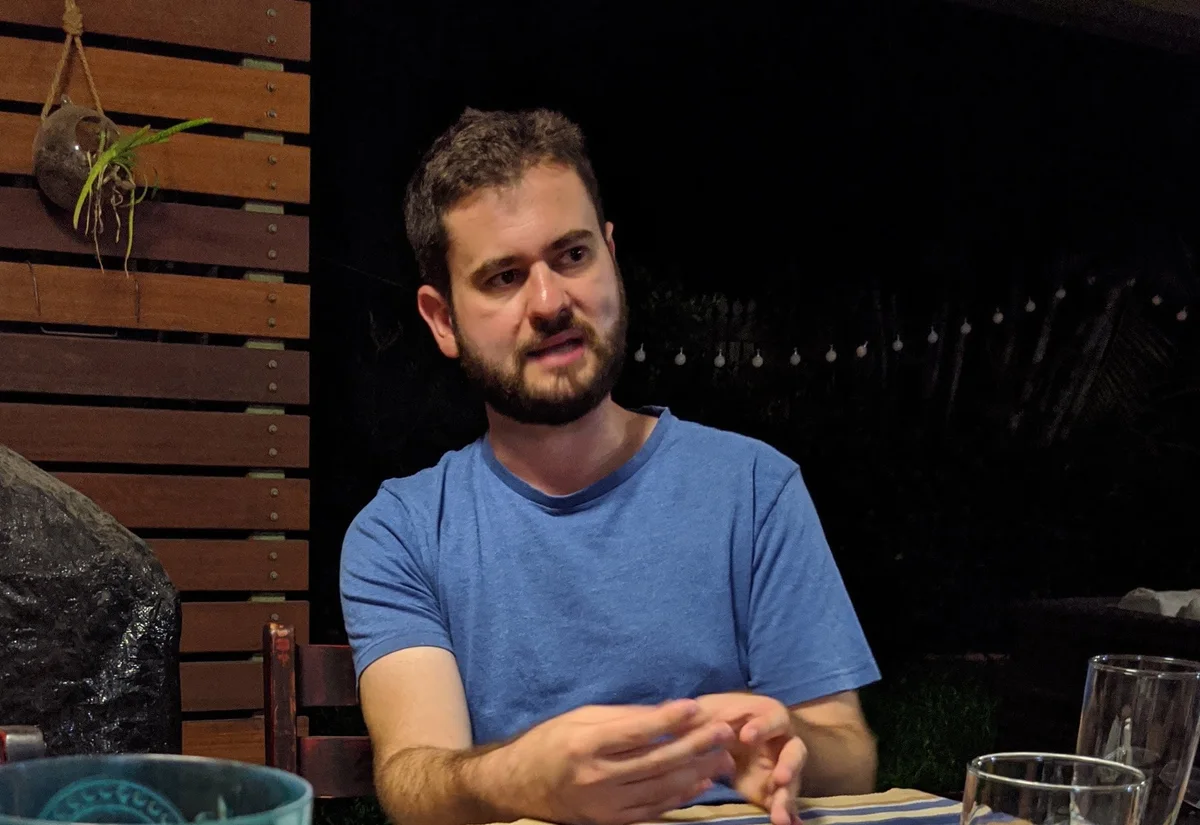 Todd seated outdoors after losing 36 kilograms over 18 months